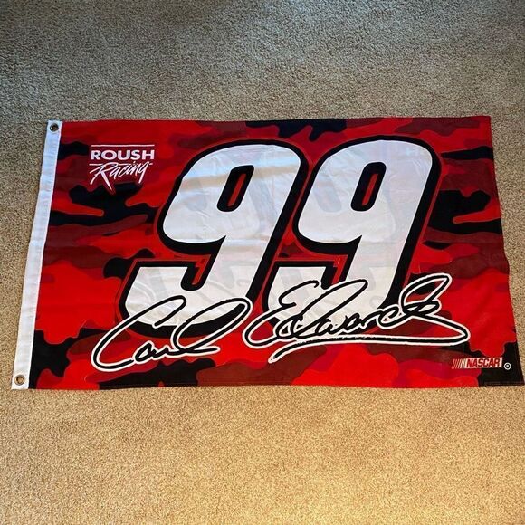 Carl Edwards #99 Roush Racing NASCAR Double-Sided Flag/Banner 60” x 36” - Picture 1 of 1